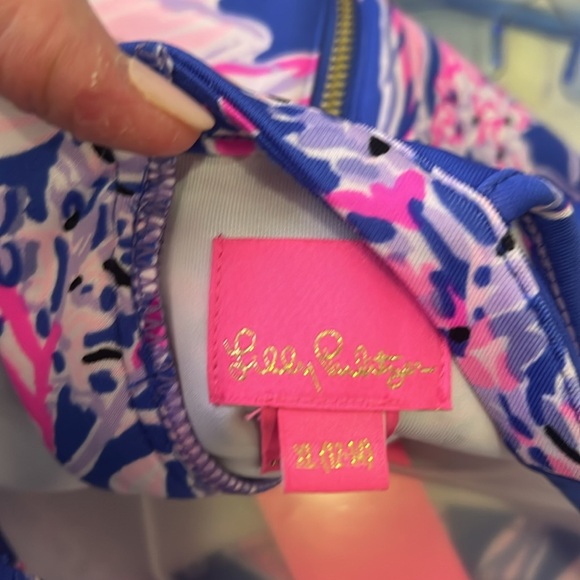 Lilly Pulitzer Girls Caesara Dress size M (6-7) & XL Iris Blue Wild Within NWT - Picture 11 of 11